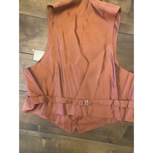 Royal Stewart red tartan plaid 100% wool vest size medium steam punk goth grunge - Picture 5 of 10